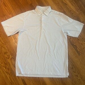 Donald Ross Classic White Striped Men's Polo